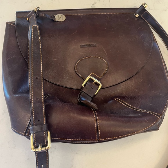 Dooney & Bourke Vintage Bubble Alto Mail Bag chocolate/espresso brown RARE! - Picture 4 of 8